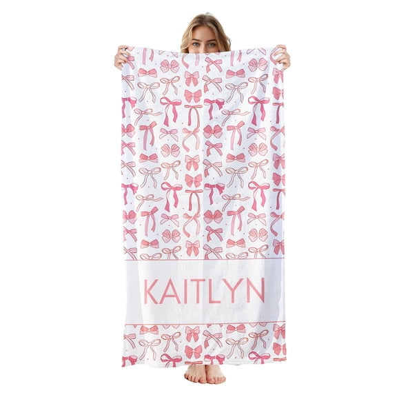 Personalized Beach Towel for Kids - Custom Beach Towel with Name- Soft Swimming Towel, Customized Bath/Pool/Beach Towel for Boys Girls