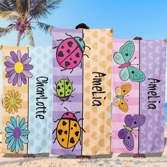 Personalized Beach Towels Custom Monogrammed Towels Ultra Absorbent Soft Swimming Towels For Bath Pool Beach 64x47 Inch Quick Dry Outdoor Use