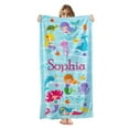 thumbnail image 1 of Personalized Beach Towels for Kids - Custom Beach Towels with Name- Ultra Absorbent Super Soft Swimming Towels for Kids, Customized Bath/Pool/Beach Towel for Girls (Mermaid), 1 of 6