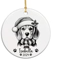 thumbnail image 1 of Personalized Beagle Wearing Santa Hat Christmas 2025 Ornament, Customized Name and Year Beagle Pencil Drawing Ornament, Gifts for Beagle Lovers, Beagle Ornament for Family Friends HQ6NwU, 1 of 6