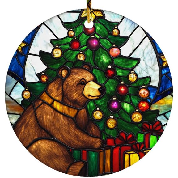 Personalized Bear Ornaments, Bear Xmas Gifts Ideas, Bear Christmas Tree Ornament, Bear Christmas Keepsake OIYWKK