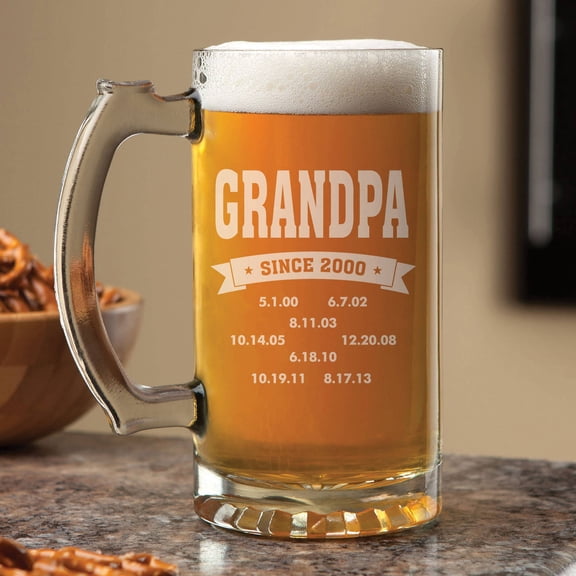 Personalized Beer Mug For Him, Special Dates