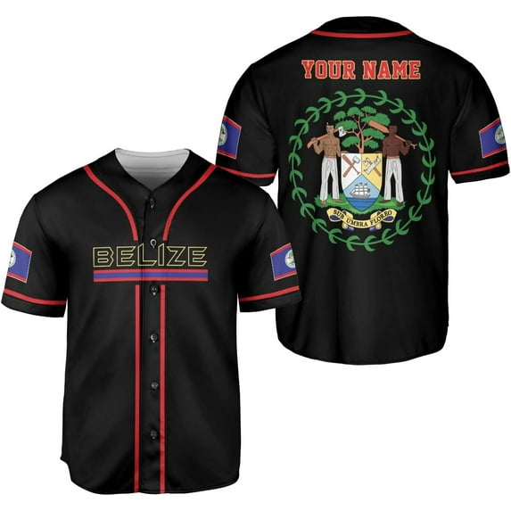 Personalized Belize Baseball Jersey Camisa Shirt, Belizean Flag Jersey, Belizean Pride Jersey for Men and Women (3XL)