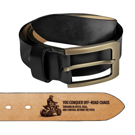 Personalized Belt for ATV Racing Rider, Engraved Gift for Men Who Ride Off-Road, For Husband, Brother, Christmas or Outdoor Adventure Gift, Leather Belt, Mens Belt, Gift for Men