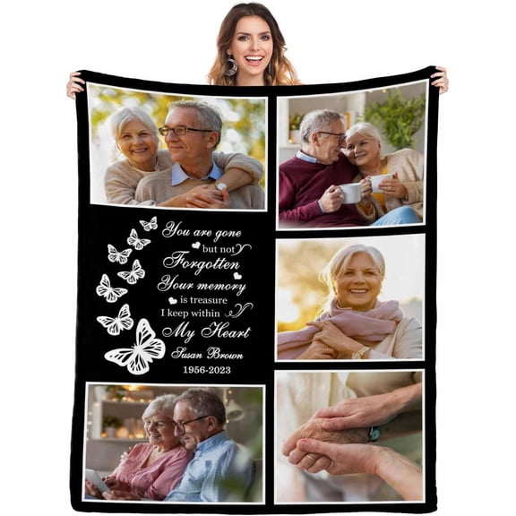 Personalized Bereavement Blanket Keeping Their Memory Alive, Forever in Our Hearts Memorialize Your Loved One Blanket with Photos