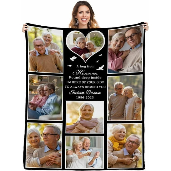 Personalized Bereavement Blanket Keeping Their Memory Alive, Forever in Our Hearts Memorialize Your Loved One Blanket with Photos
