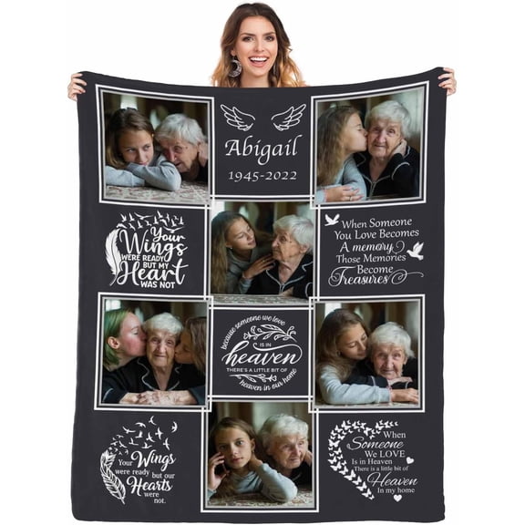 Personalized Bereavement Blanket Keeping Their Memory Alive, Forever in Our Hearts Memorialize Your Loved One Blanket with Photos