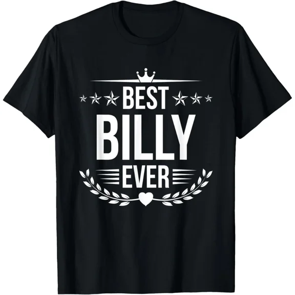 Personalized Best Billy Ever Name T-Shirt Retro Graphic Custom Apparel for Adult Men Short Sleeve Cotton Tee