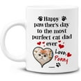 thumbnail image 1 of Personalized Best Cat Dad Mug Happy Pawthers Day Cats Coffee Mugs Cup 11oz 15oz Birthday Christmas Father's Day Gifts From Daughter Son For Dads Kitten Lovers Owners Custom Name Photo, 1 of 8
