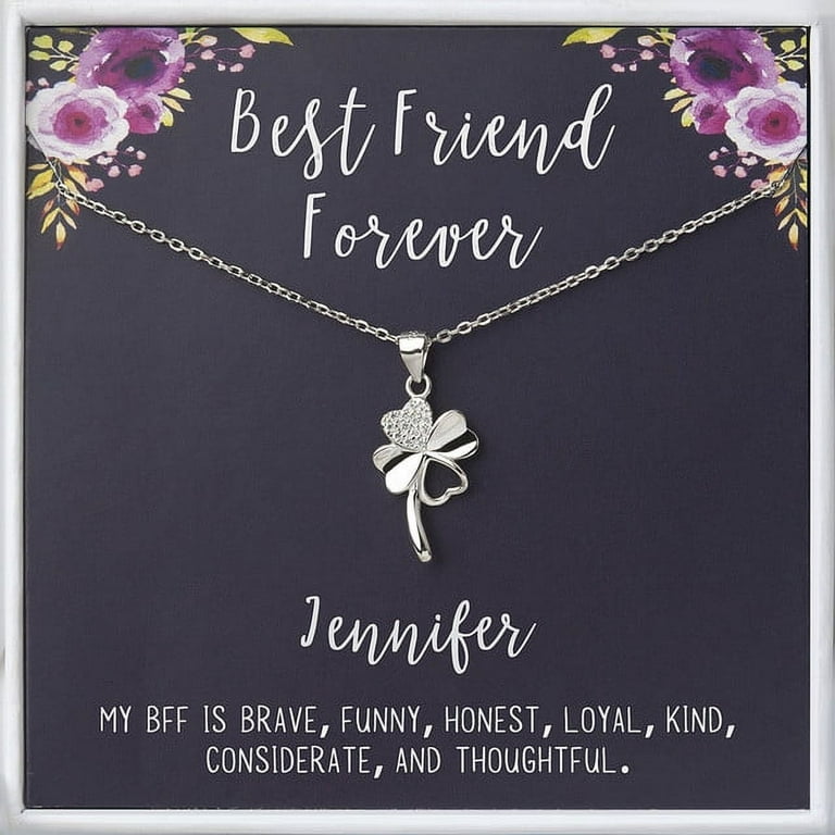 Personalized Best Friend Gifts - Gifts for BFF - Best Friend Necklace -  Custom Gifts for Friends - Friendship Necklace - Sterling Silver Clover