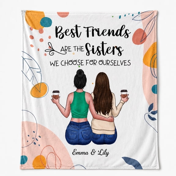 Personalized Best Friends Fleece Blanket, Custom Name Date Text 280 GSM Polyester Throw, 3D Print Gift Blanket