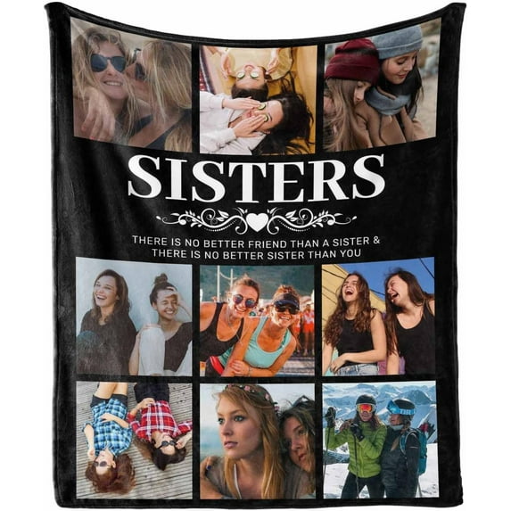 Personalized Besties Blanket with Photo Collage - Customized Throw Blanket with Pictures - Soft BFF Blanket for Bestie/Friend/Family Memorial Gifts, 30"x40" Blankets