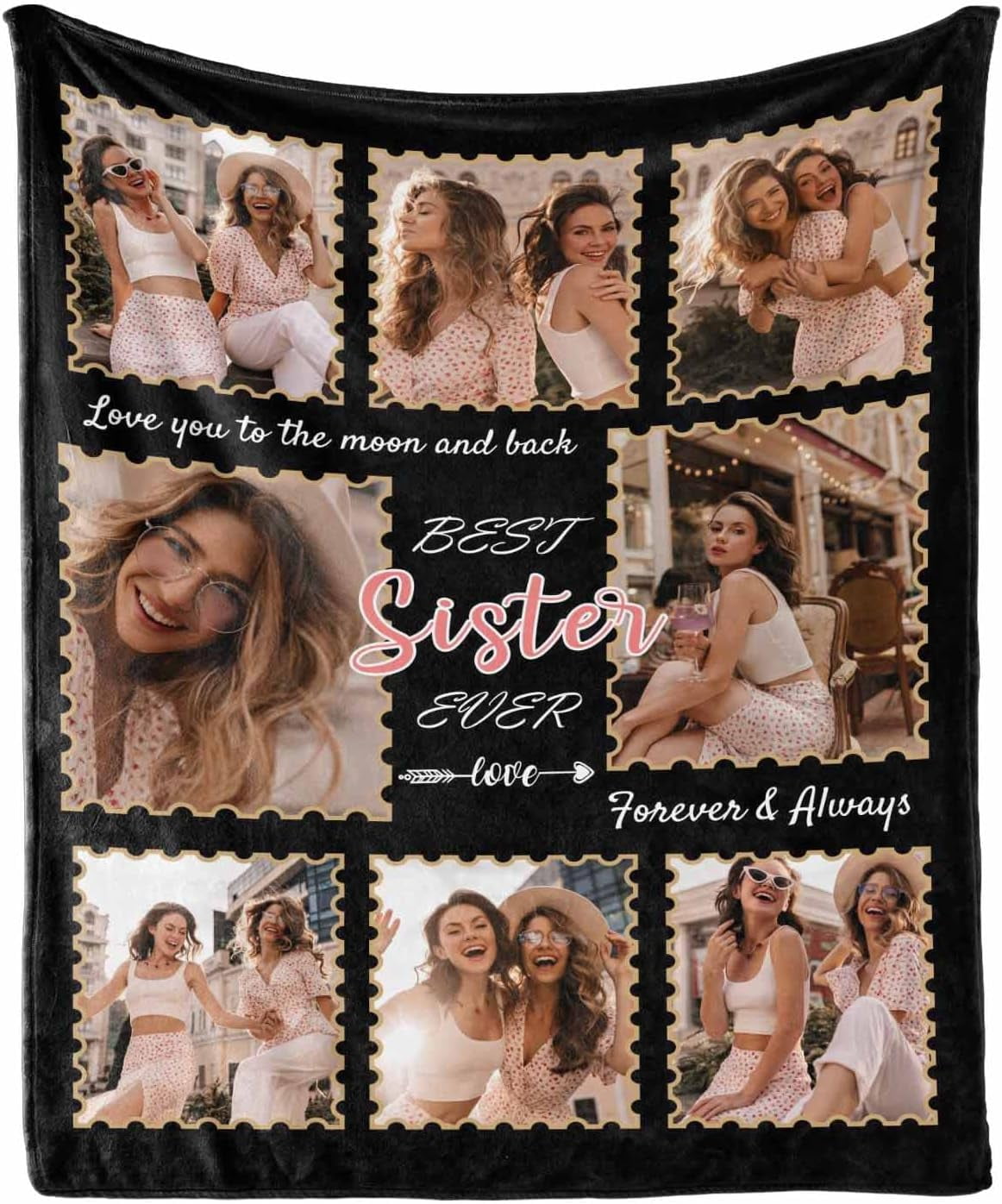 Personalized Bestie Fleece Throw Blanket/Quilt - Gift For Best Friends - Besties Forever