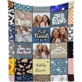 thumbnail image 1 of Personalized Besties Blanket with Photo Collage - Customized Throw Blanket with Pictures - Soft BFF Blanket for Bestie/Friend/Family Memorial Gifts, 30"x40" Blankets, 1 of 5