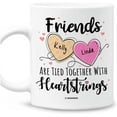 thumbnail image 1 of Personalized Besties Mug Friends Are Tied Together With Heartstrings Coffee Mugs 11oz 15oz Birthday Christmas Friendship Gifts For BFF Bestie Best Friend Female Women Soul Sister (2 Friends), 1 of 7