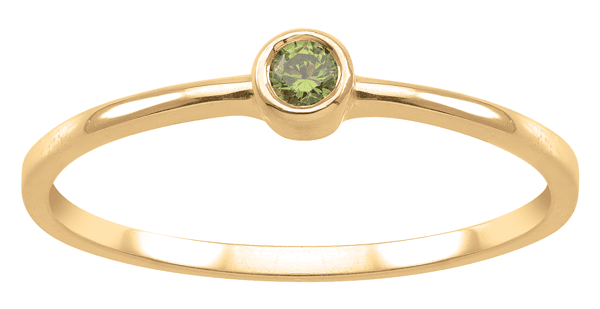 Personalized Bezel set Birthstone ring in 10k Gold by Jewlster