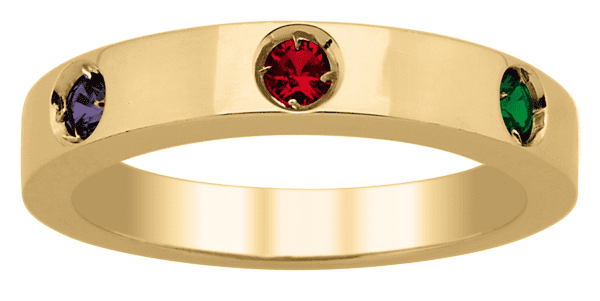 Personalized Bezel set Birthstone ring in 10k Gold by Jewlster