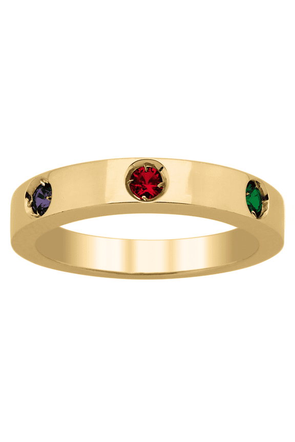 Personalized Bezel set Birthstone ring in 14k Gold by Jewlster