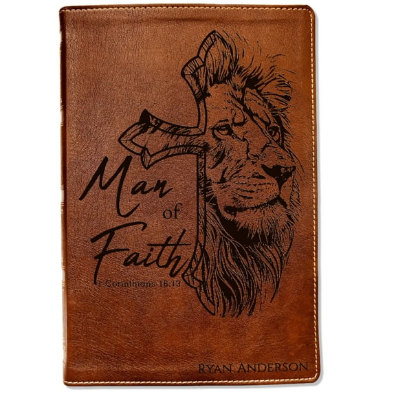 Personalized Bible for Men, NKJV Wide-Margin, Customized Bible for Men Name Engraved, New King James Version Bibles for men bible gifts men