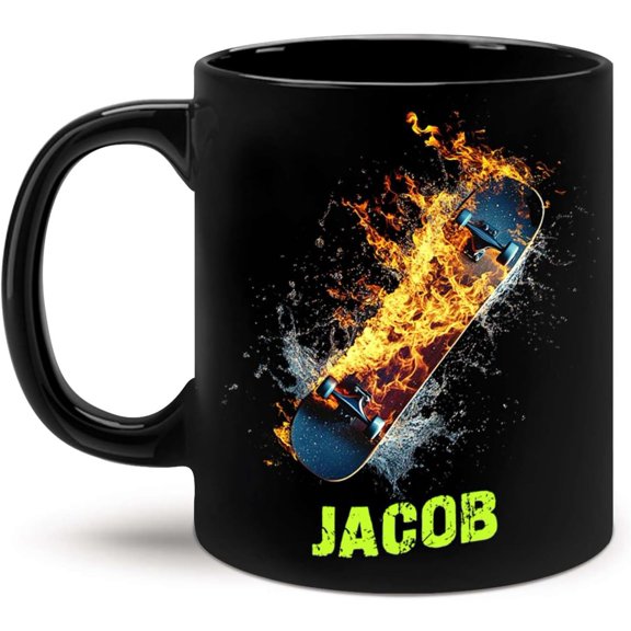 Personalized Billiard Ball Ceramic Cup, Customized Name Sports Mug, Unique Pool Ball Black Cup, Gift For Friends, Custom Billiard Coffee Mug 11oz