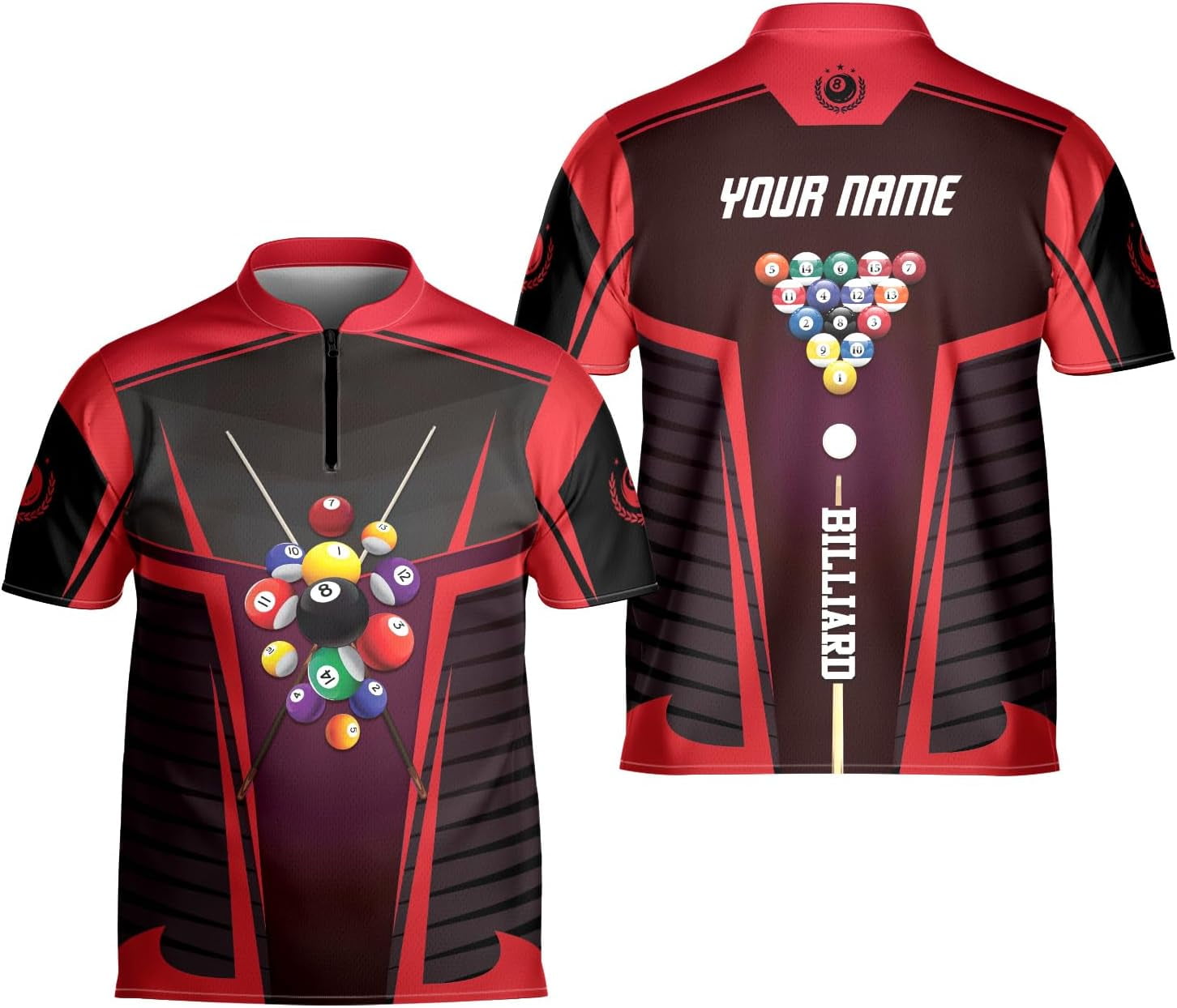 Personalized Billiard Jersey 3D Billiard Shirts for Men Billiard ...