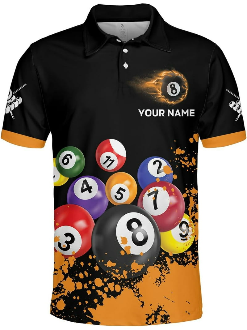 Personalized Billiard Polo Shirt Shirts Men Women Custom Name 3D Team  Apparel Gift 8 Ball Pool S-5XL (Orange, M) - Walmart.com, image size:800x1067