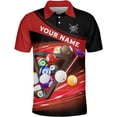 thumbnail image 1 of Personalized Billiard Polo Shirt Shirts Men Women Custom Name 3D Team Apparel Gift 8 Ball Pool S-5XL (Red, 4XL), 1 of 8