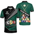 thumbnail image 1 of Personalized Billiard Polo Shirts Billiard Polo 3D Billiard Flag Men's Pool Billiards Shirt 8 Ball Gift Men Women (Green, 3XL), 1 of 8