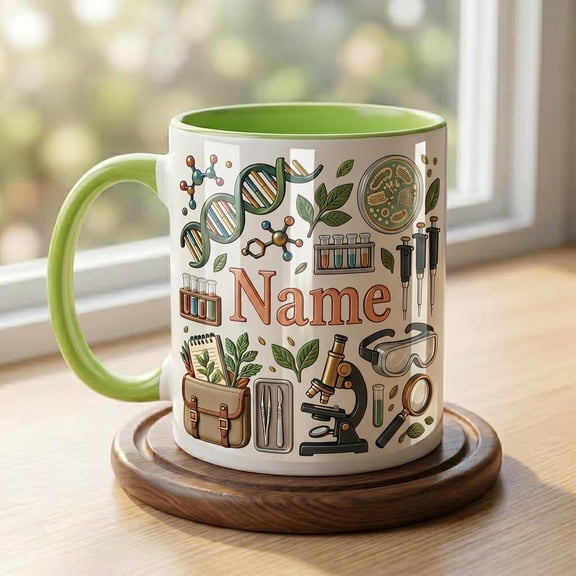 Personalized Biologist Mug 3D: Lab Researcher Science Gift (11oz or 15oz)