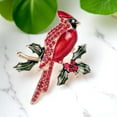 thumbnail image 1 of Personalized Bird Brooch with Diamond Accents, Custom Animal Jewelry, 1 of 5