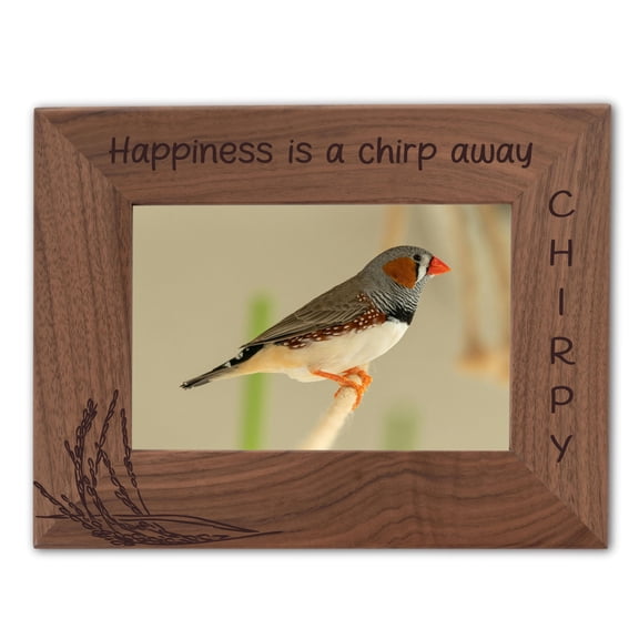 Personalized Bird Picture Frame, Genuine Walnut Bird Photo Frame 4x6, Bird Picture Wall Decor, Bird Memorial Gift, Bird Loss Gifts