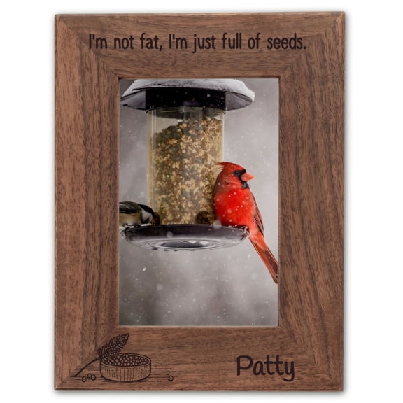 Personalized Bird Picture Frame, Genuine Walnut Bird Photo Frame 4x6, Bird Picture Wall Decor, Bird Memorial Gift, Bird Loss Gifts