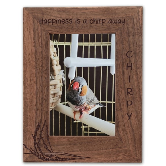 Personalized Bird Picture Frame, Genuine Walnut Bird Photo Frame 4x6, Bird Picture Wall Decor, Bird Memorial Gift, Bird Loss Gifts