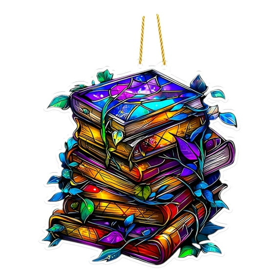 Personalized Bird Window Hanging Ornamen Book Shape Sun Catchers Colorful Window Hanging Decor For Indoor Outdoor Garden Funny Ornaments