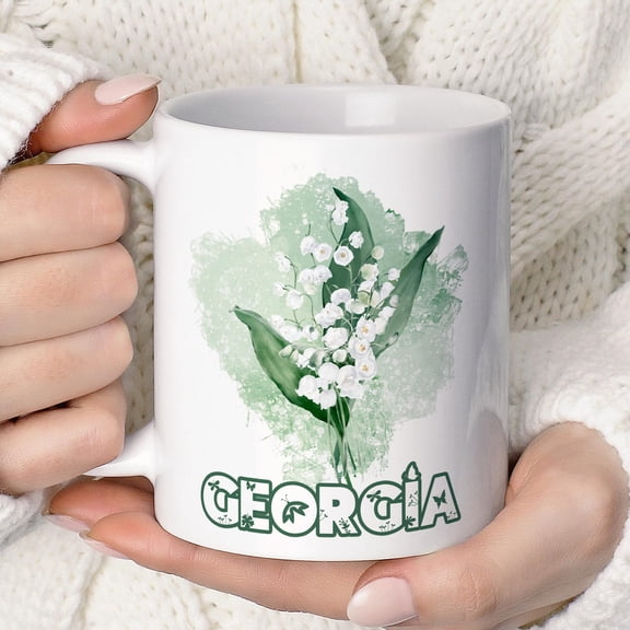 Personalized Birth Flower Coffee Mug Custom Birth Flower Coffee Cup Gift for Her Bridesmai