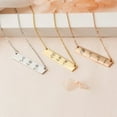 thumbnail image 1 of Personalized Birth Flower Family Bar Necklace for Her - Combined Birth Flower Necklace - Poppy Necklace with Back Engravable Name - Bithday gift for Mom, 1 of 10