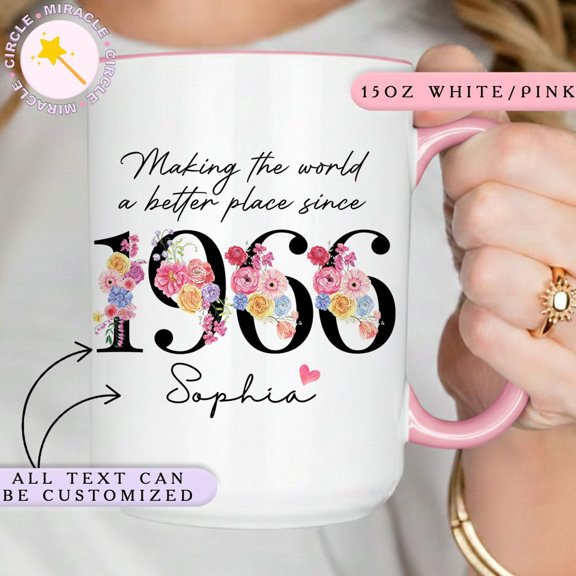 Personalized Birth Year Mug Custom Birthday Gift Birthday Gift Mug Custom Milestone Birthd