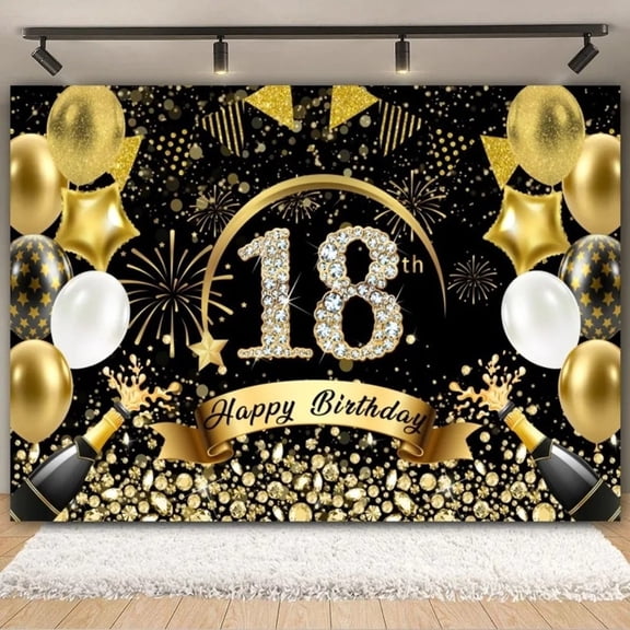Personalized Birthday Banner with Custom Age, Large Backdrop for Party Decorations, Photo Booth Props, Colorful Wall Poster, Unique Happy Birthday Celebration Sign, Event Decor