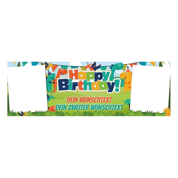 Personalized Birthday Banner with Custom Texts and Photos for Surprise Celebrations Durable Polyester Material with Satin Finish and Sturdy Packaging Green