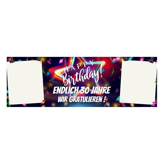 Personalized Birthday Banner with Custom Texts and Photos for Surprise Celebrations Durable Polyester Material with Satin Finish and Sturdy Packaging White