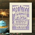 thumbnail image 1 of Personalized Birthday Card, Paper  Cut Greeting Card, Color Inside with Envelope, Custom Any Name Any Age, 1 of 6
