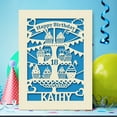 thumbnail image 1 of Personalized Birthday Card, Papercut Cupcake Tower Greeting Card with Envelope, Happy Birthday Card for Women Men Kids, Customized Name and Age, 1 of 6