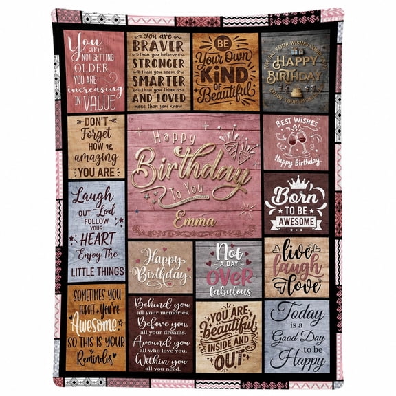 Personalized Keepsake Fleece Throw Blanket, Custom Name or Text, Soft 280 Gsm Polyester, Home Decor for Couch, Sofa & Bed