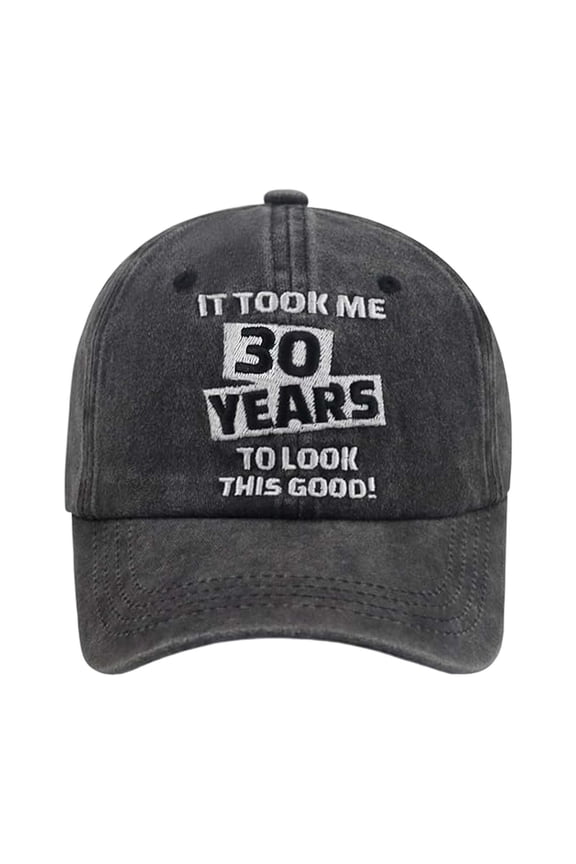 Personalized Birthday Gift Baseball Cap Washed Embroidered Retro Anniversary Hat for Men and Women