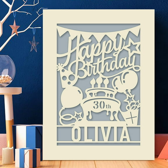 Personalized Birthday Greeting Card, Color Inside with Envelope, Gift for Her Him Daughter Son Friend Family, Custom Any Name Any Age