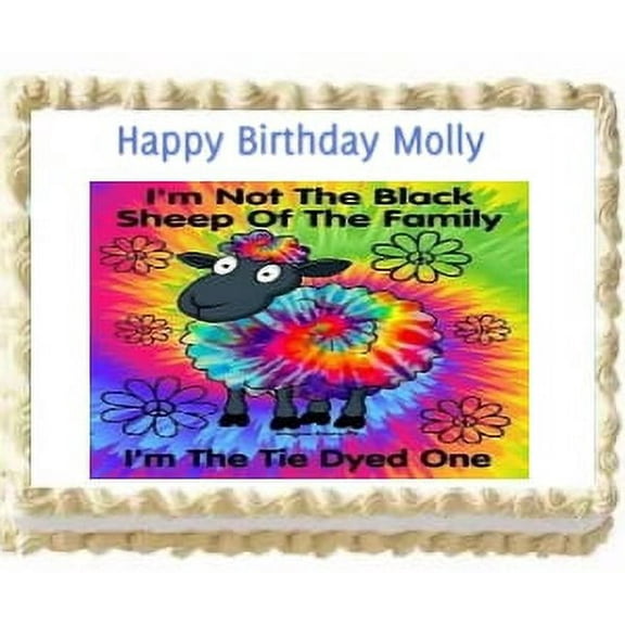 Personalized Birthday Tie Dye Edible Cake Image Frosting Topper Decoration 1/4 Sheet