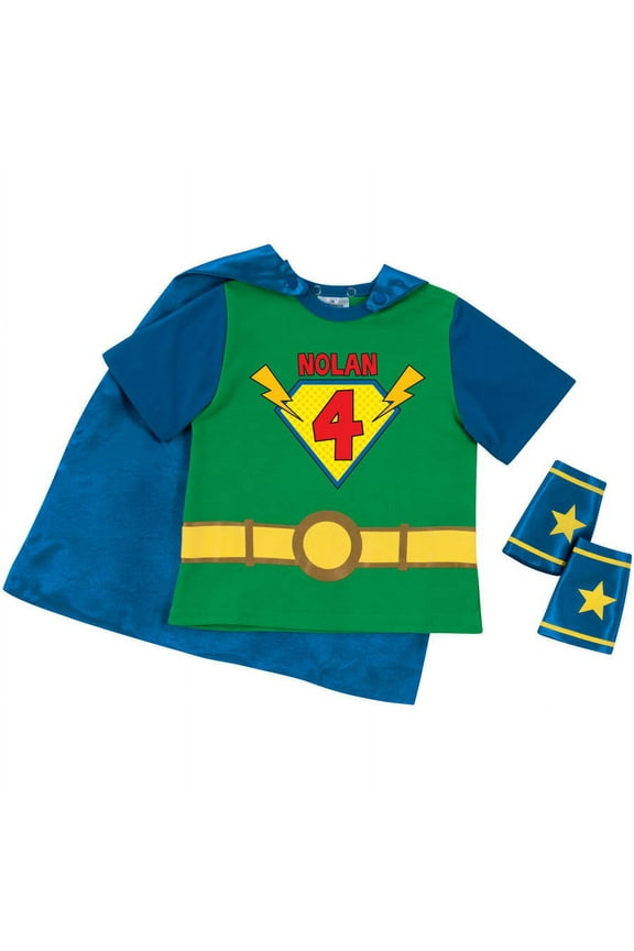 Personalized Birthday Toddler Boy Super Tee and Cuff Set