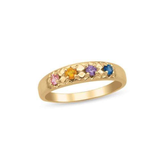 Personalized Birthstone Family Ring in 10K Gold by Jewlster