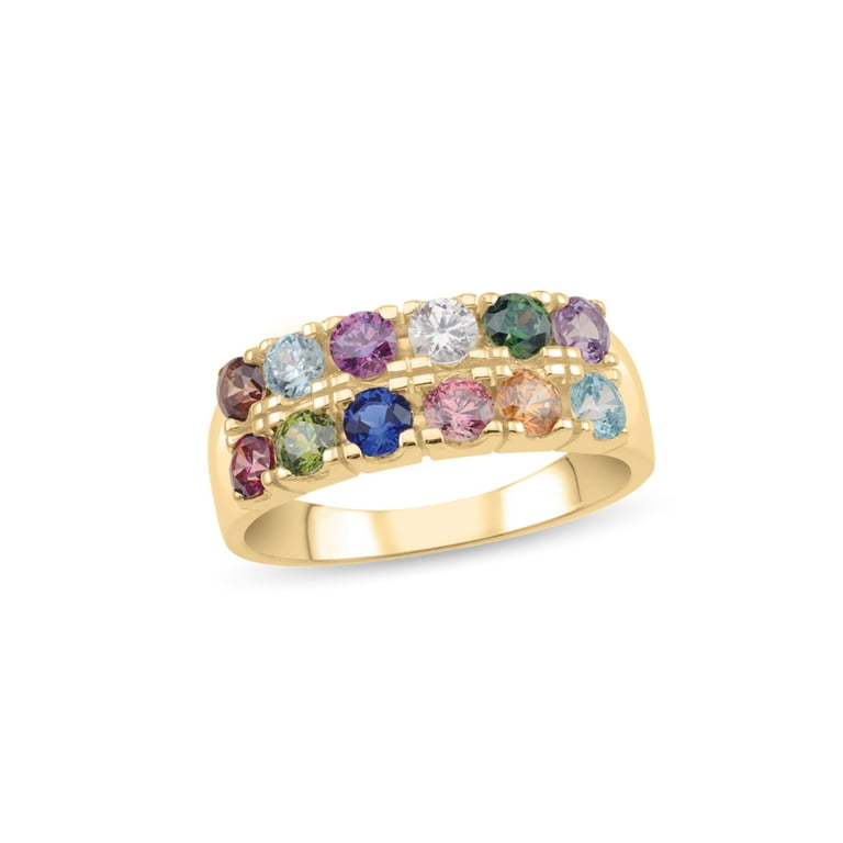 Personalized Birthstone Family Ring in 10k and 14k Gold