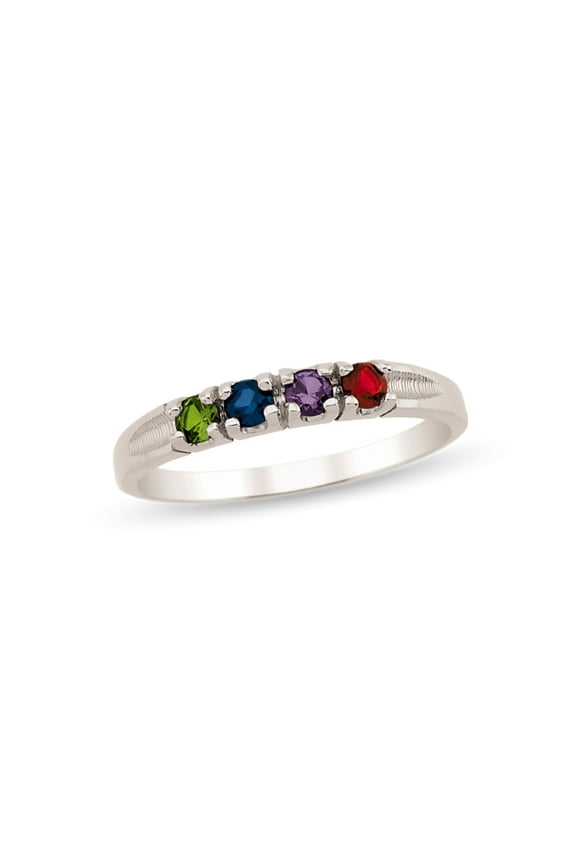 Personalized Birthstone Family Ring in Sterling Silver by Jewlster